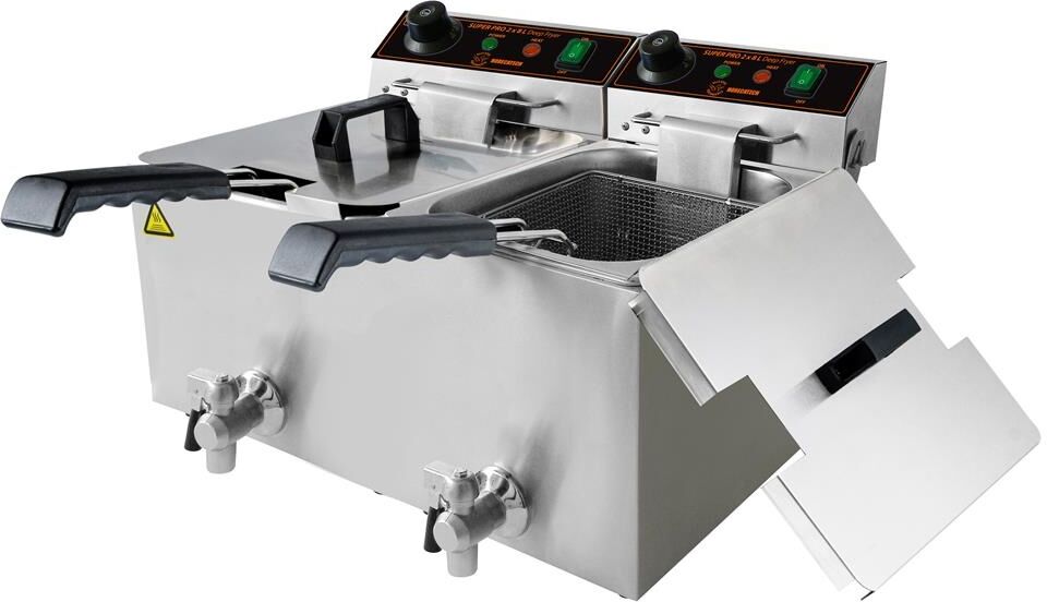 Horecatech Friggitrice Doppia 8 + 8 l Super Pro