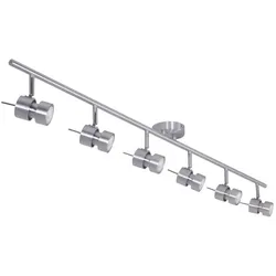 Steinhauer Aufbau-Strahlerleiste NATASJA, 6-flammig, inkl. 6x 7W LED 2700K 500lm, dimmbar, stahl gebürstet STE-7906ST