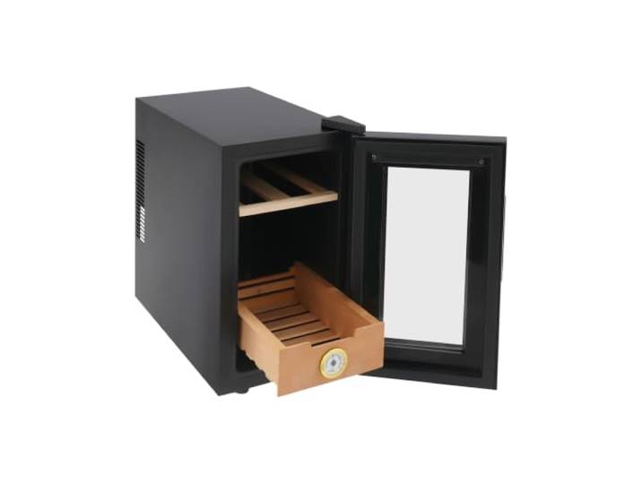 Zigarrenschrank Elektrisch Halbleiter Zigarren-Vitrine mit Hygrometer fuer Integriertes Hygrometer – Anzeige der Luftfeuchtigkeit für die ideale Lagerung, glatte Führungsschiene für schnellen
