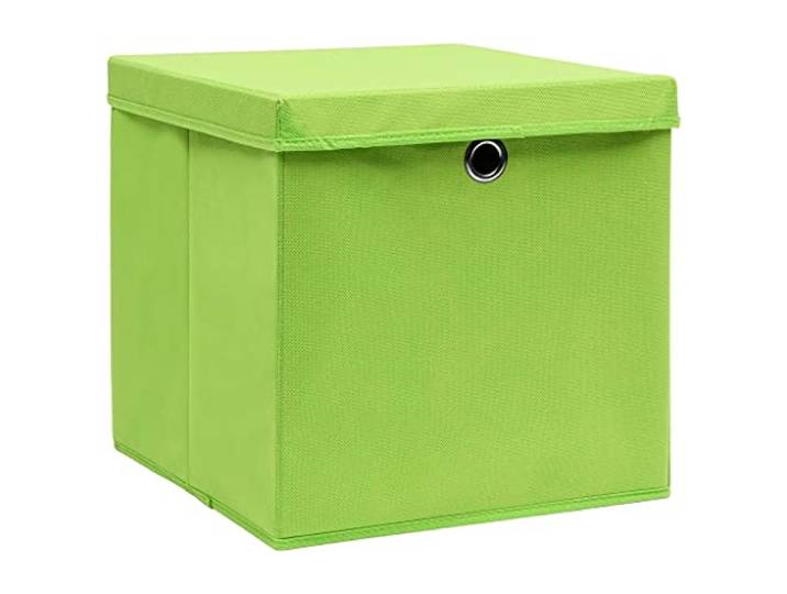 vidaXL 4x Boîtes de Rangement avec Couvercles Coffres de Rangement Boîtes d'Emballage Stockage Foulards Chaussettes Sous-vêtements 28x28x28 cm Vert