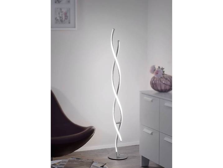 Lampadaire LED Ø 20cm Argenté Matériau : Métal Surface en métal : Brossé Type de métal : Acier LED non-remplaçables