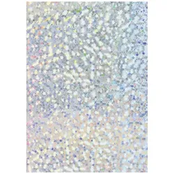 5x Heyda, Bastelpapier, Holografiekarton 50x70cm silber/Stern (160 g/m2, 1x)