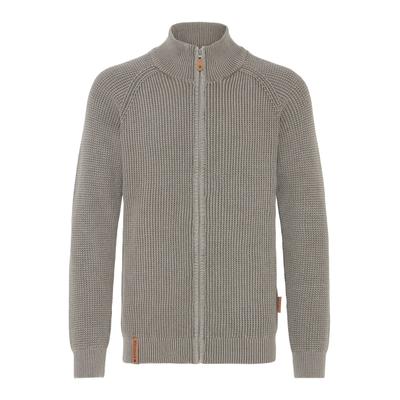 Strickjacke INDICODE "Strickjacke IDRockly", Herren, Gr. M, grau (iron), Obermaterial: 100% Baumwolle CO., Strickjacken Strickjacke