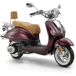 LuXXon Motorroller Cruiser - Retro City Roller Vintage mit 125 ccm - 7,1 PS für max. 80 kmh, E5+, coffee