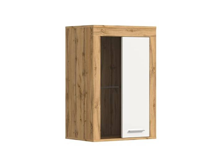 Vitrine JAM (lxhxp : env. 60x86x35 cm)\, coloris chêne wotan/blanc