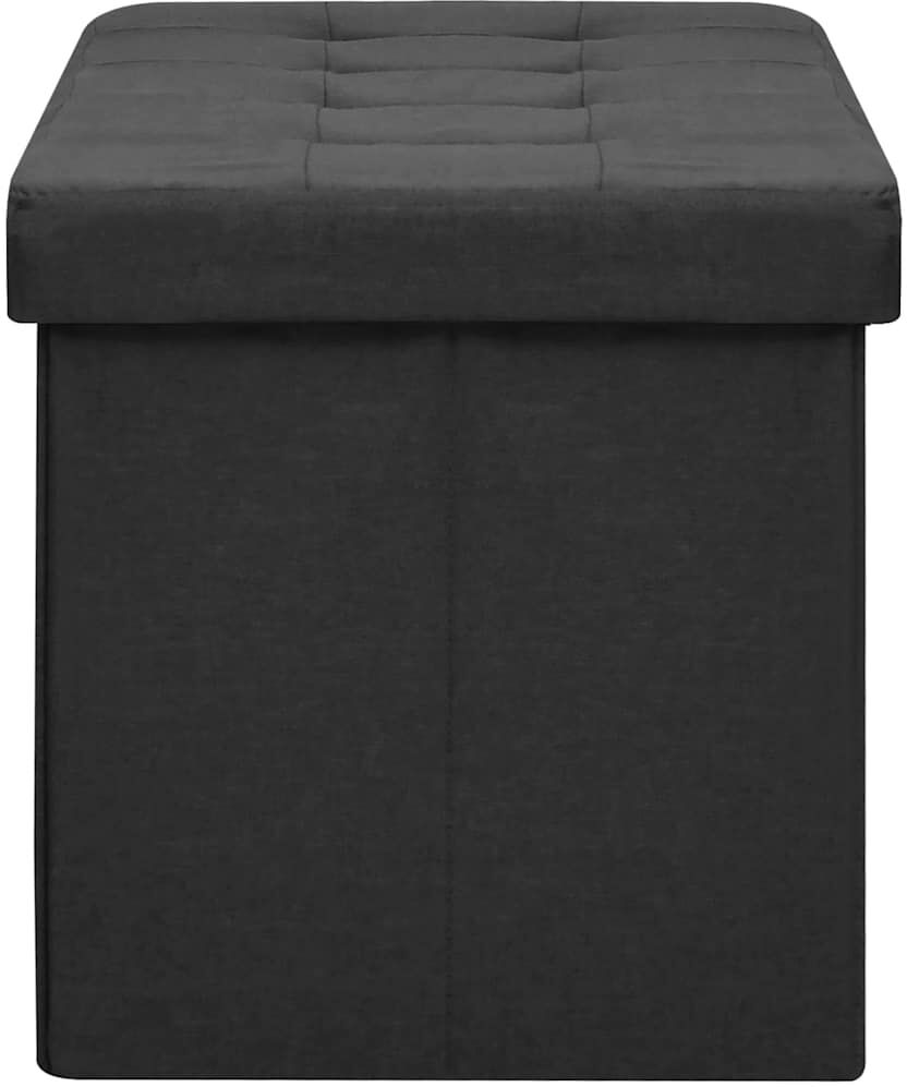 vidaXL Banc de rangement pliable Noir Faux lin