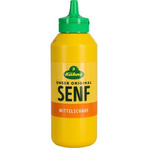 Kühne Senf mittelscharf, cremig-würzig, fein, ohne Konservierungsstoffe, in Flasche, 250 ml