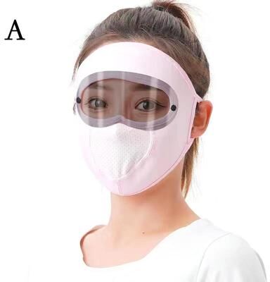 Daily Discovery UV Shield Sun Protection Face Mask With Wide Brim Visor For Cycling, Hiking & Outdoor Summer Wear pink