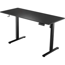 LUTIVO Foxtrot, Höhenverstellbarer Schreibtisch Elektrisch, Memory-Funktion und Kabelmanagement, 140 x 60 cm, Schwarz/Schwarz