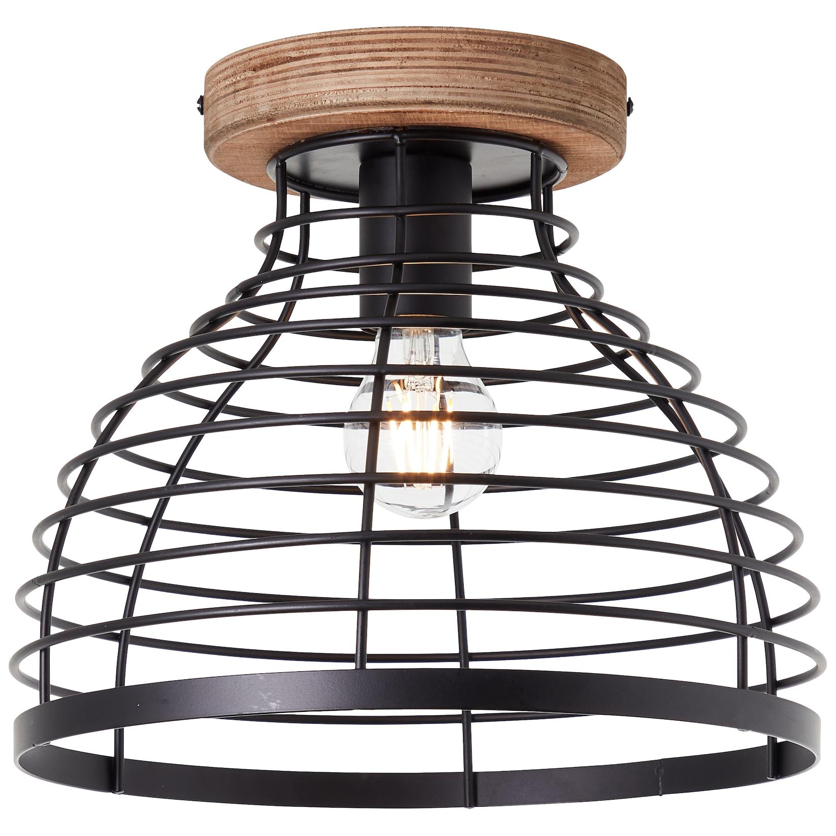Brilliant Avia Deckenleuchte 30cm schwarz/holz, Metall/Holz, 1x A60, , 52 W