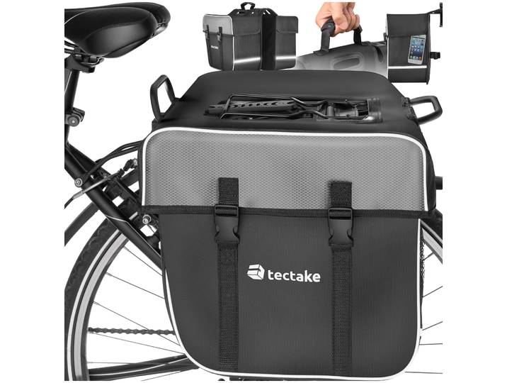 Sacoche de vélo 35 litres pour porte bagages arrière - noir