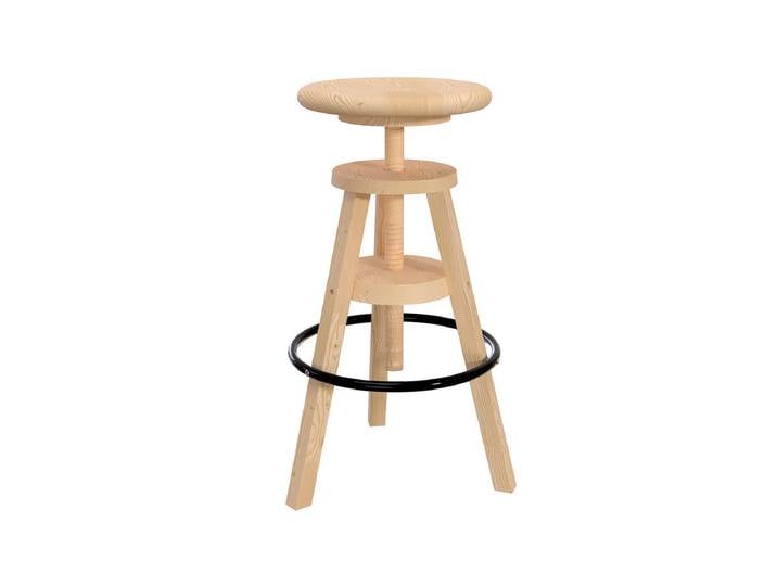 Tabouret de bar bois à vis Brut (sans vernis)