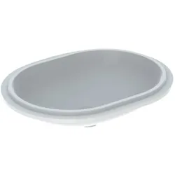 Geberit VariForm Unterbauwaschtisch 500759002 61x46cm, ohne Hahnloch, Überlauf, elliptisch, weiß KeraTect