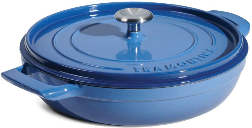 Tramontina Enamelled Cast Iron Saute Helper Handles 30 cm Blue 3.7L