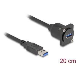 DeLOCK D-Typ USB 5 Gbps Kabel Typ-A Stecker zu Typ-A Buchse schwarz 20 cm