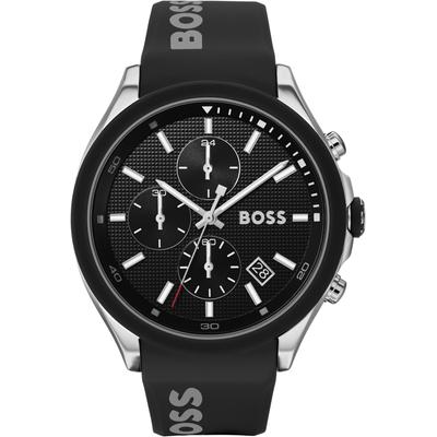 Chronograph BOSS "VELOCITY", schwarz, Armbanduhren, Herren, Chronograph, Quarzuhr, Herrenuhr, Armbanduhr, Stoppfunktion, Silikonarmband