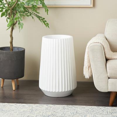 ARCILLA ELEMENTAL White Resin Large Ribbed Floor Vase