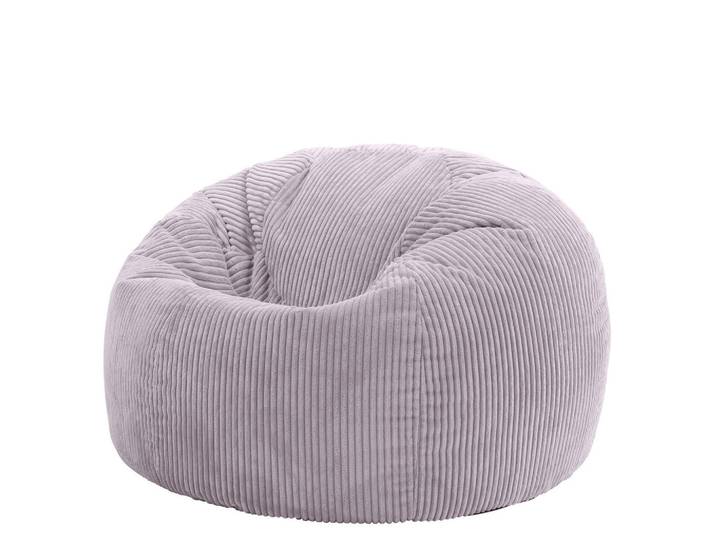 icon Sitzsack Klassisch Kingston, Cord, Lila, 200 L, Rund, 85x50x85 cm, Wohnzimmer, Sessel, Sitzsäcke, XXL Sitzsäcke