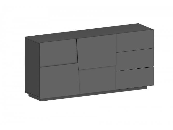 Sideboard HOME AFFAIRE Pongo , schwarz (anthrazit matt), B:180cm H:86cm T:44,2cm, Holzwerkstoff, Sideboards, Sideboard