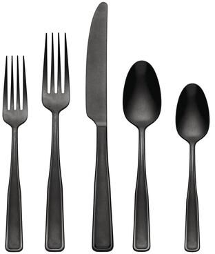Oneida Reid Vintage Black Tumbled 20 Piece Flatware Set