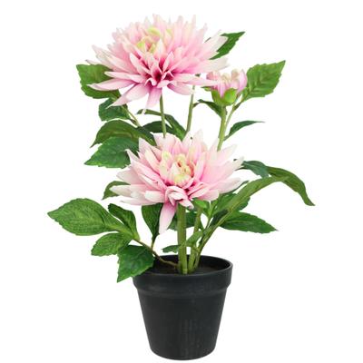 Kunstblume I.GE.A. "Chrysantheme im Topf 40cm", rosa (hellrosa), B:20cm H:40cm T:19cm, Kunstpflanzen, Kunstpflanze Pflanze Blume künstlich Deko Herbstdeko Seidenblume