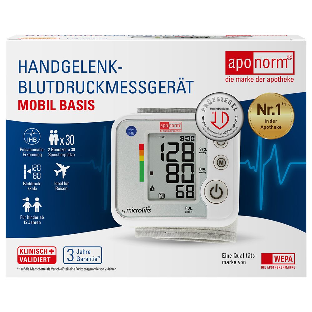 Aponorm Blutdruckmessgerät Mobil Basis Handgelenk 1 St Gerät