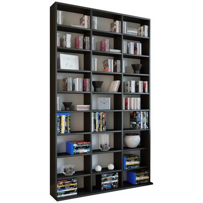 Standregal VCM "Holz CD DVD Standregal Bücherregal Regal Megosa XL", schwarz, B:102cm T:23cm, Regale, Standregal