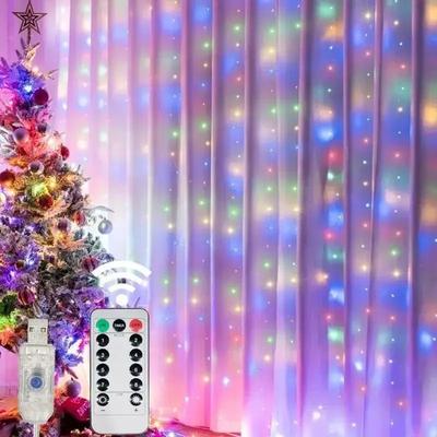 Uplift Picks FestivaGlow LED Curtain Lights 3M 4M 6M USB Fairy Garland multicolor 6mx3m 600leds