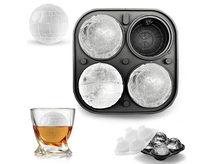 Eiswürfelform Todesstern Ball Silikon 4er Set, Mehrfarbig, Kunststoff, 13x4x13 cm, Barzubehör & Weinzubehör, Barzubehör