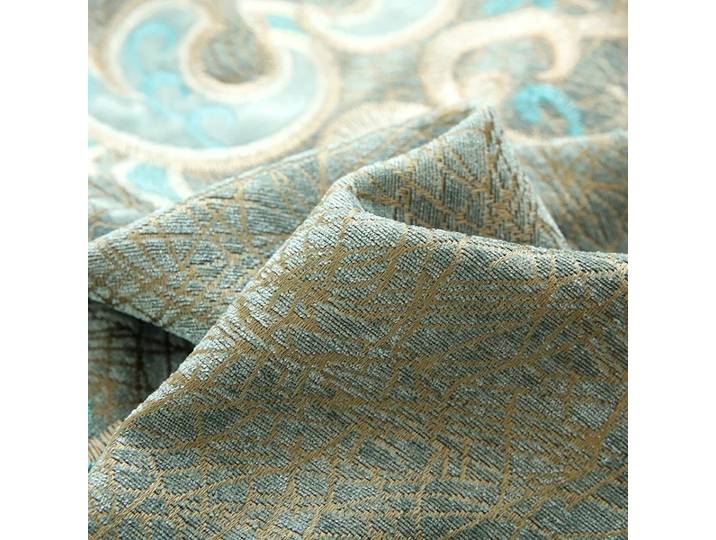 Rideaux brodés pour salon, chambre à coucher, écran de fenêtre, balcon, Chenille, épais, bleu-vert, personnalisés