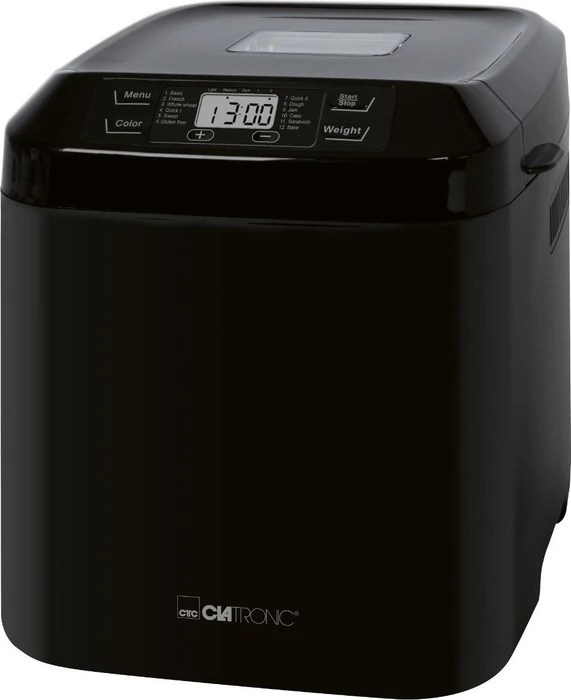 Clatronic Brotbackautomat BBA 3774 (schwarz, 550 Watt, 3 Liter, für Brote bis 1,5kg)