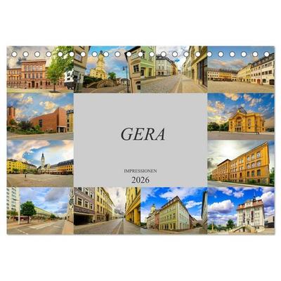 Gera Impressionen (Tischkalender 2026 DIN A5 quer), CALVENDO Monatskalender