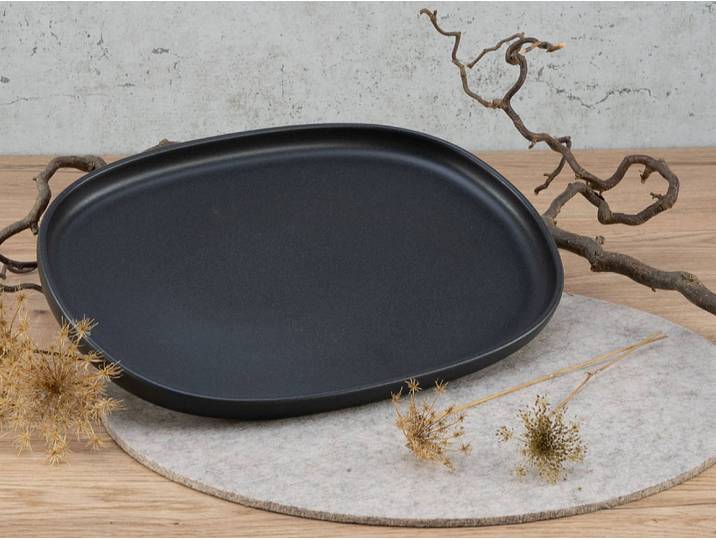 Plateau de service Uno 33 x 2 x 23cm Noir/Noir
