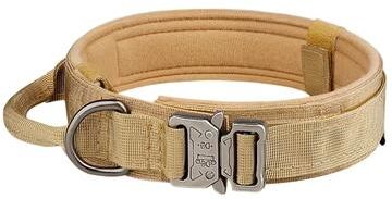 Uplifted Finds Tactical Dog Collar With Metal Buckle And Adjustable Nylon Strap xl khaki