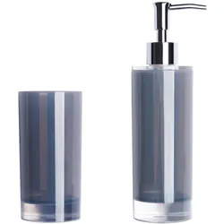 Excelsa Spender und Becher Badezimmer Spa Kunststoff Grau