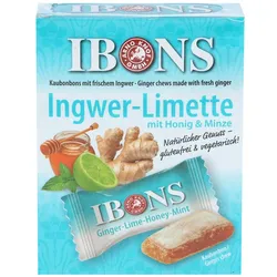 IBONS Ingwer Limette Honig Minze Kaubonbons Box 60 g