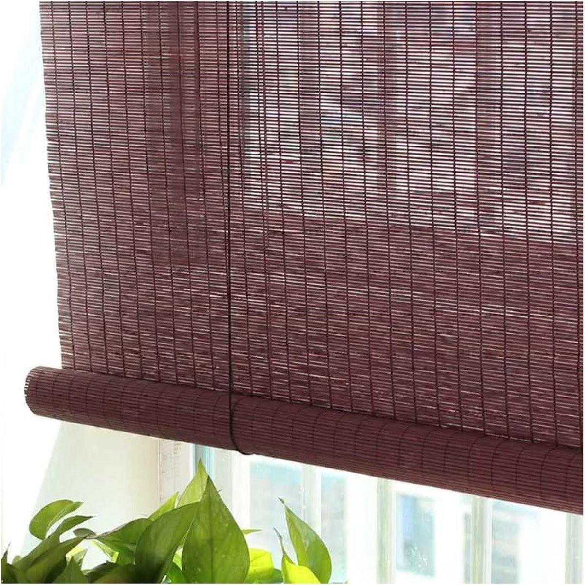 Bruine bamboe jaloezieën voor raambekleding - 1,14 x 3 m