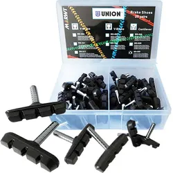 Bremsschuh Union,  Cantilever symm, schwarz, 55 mm, 25 Paar in Karton