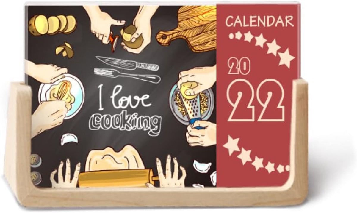 Bureau Kalender Planner 2022 met Houten Frame - 10 x 15 cm