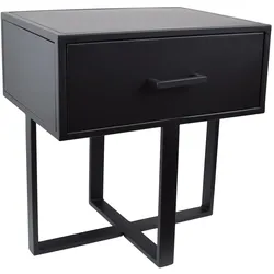LOFT42 Frida Nachttisch - Schwarz - Metall - 50x47x35