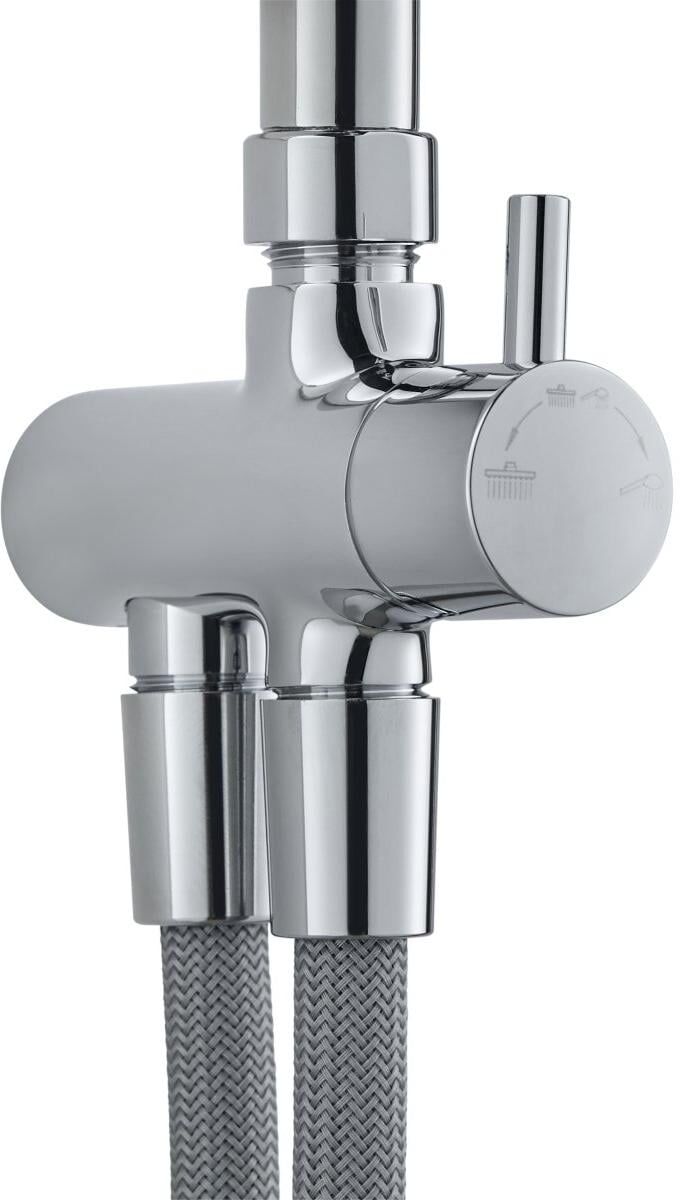 Duschsystem DIAQUA "EXCLUSIVE, Fano", chrom, H:113cm, Messing, Brausegarnituren, Duschsystem, Verchromtes Duschsystem, 113 cm, 1 Jet/Jets, 76 chrom Einheitsgröße
