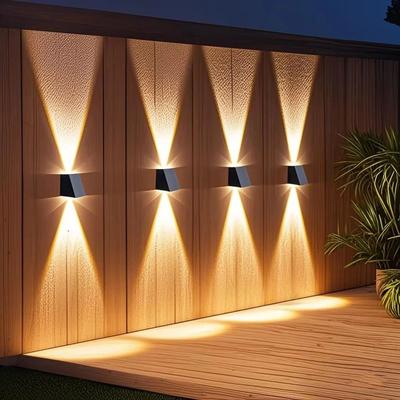 Inspire Curations LumiArc Solar Up Down Wall Light Waterproof Outdoor LED Garden Accent Lamp 4pcs