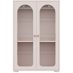 STILVORA Kleiderschrank aus MDF/Acryl in Babyrosa, 80x50x120 cm, verstellbare Böden