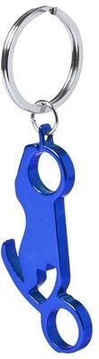 Porte-clés décapsuleur personnalisé Moto aluminium bleu