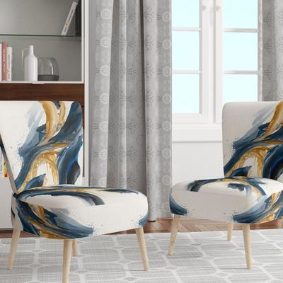 DESIGN ART "Designart ""Stylish Spiral Abstract VI"" Upholstered Modern & Contemporary Accent Chair and Modern & Contemporary Arm Chair"