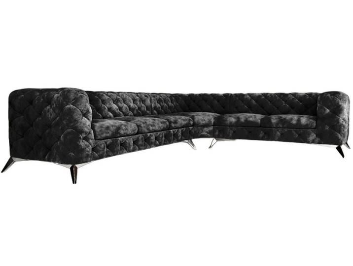 Xlmoebel Chesterfield-Sofa Elegantes Samt Ecksofa im Chesterfield-Design in L-Form, Ecksofa L-Form, Hergestellt in Europa