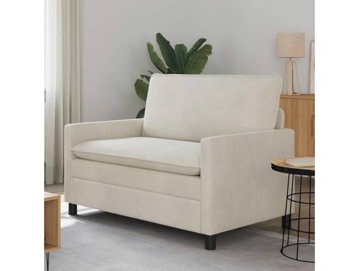 YUTAASU Sofa Creme 126 x 81 x 87,5 cm Samt Metallrahmen, Ergonomisches Design, Pflegeleicht, Wohnzimmer, Schlafzimmer