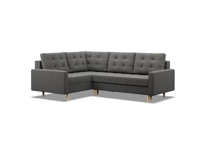 Mebligo - Ecksofa mit Schlaffunktion und Bettkasten Elma, Eckcouch mit Ottomane Links, Sofa L Form (BxTxH) 223 x 172 x 88 cm, Couch Wohnzimmer, Ecke Sofa, Dunkelgrau (Lux 6)