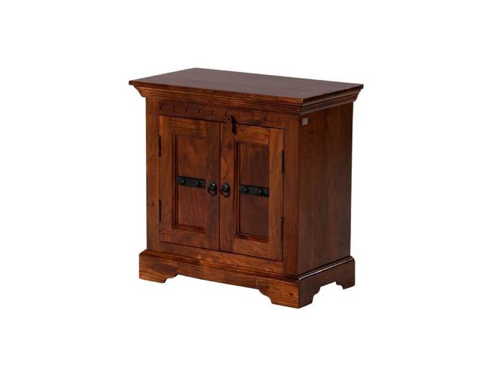 Commode acacia brun foncé laqué massif 65x36x65 cm (BxTxH) bois massif OXFORD #1008 Massivmoebel24