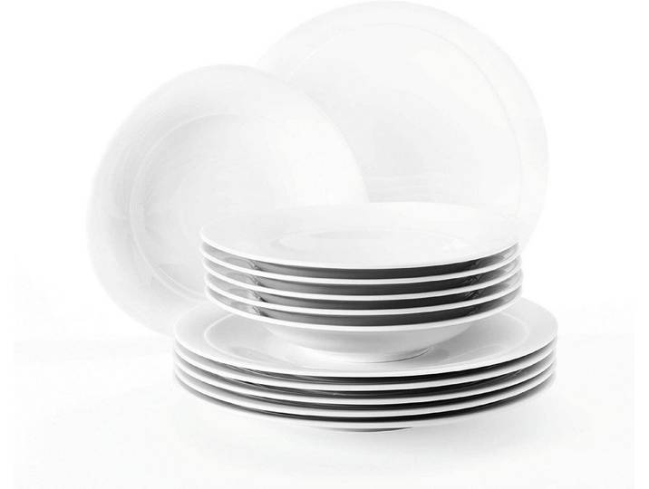 Seltmann Weiden Tafelservice Seltmann Weiden Trio weiß Tafelservice 12 tlg., 6 Personen, Porzellan